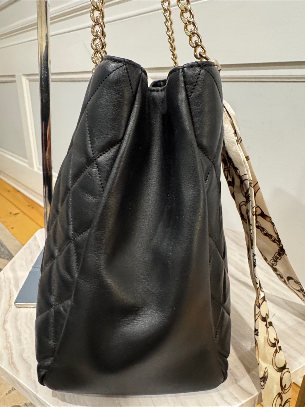 Kate Spade Bag Emerson Place Quilted Black Leather Shoulder Tote Bag - Picture 8 of 17